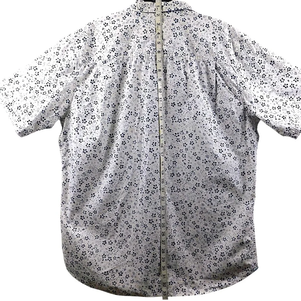Weatherproof Vintage‎ Men’s Short Sleeve Button Down Shirt XL White Blue NWT